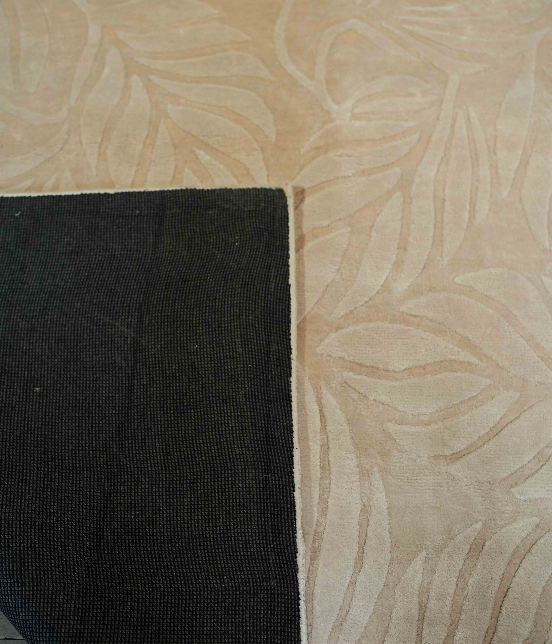 Asymmetrical custom rug crafted for a designer interior by Ramsha Carpets