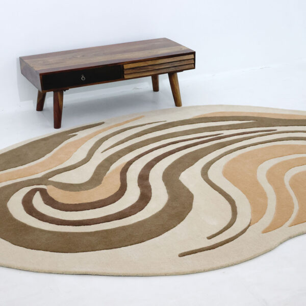 Custom artisanal blend rug handcrafted by Ramsha Carpets, Ideal for villas, apartments, and majlis