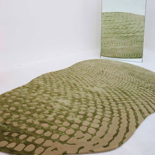 Elegant custom handmade rug with rich colors and detailed craftsmanship by Ramsha Carpets