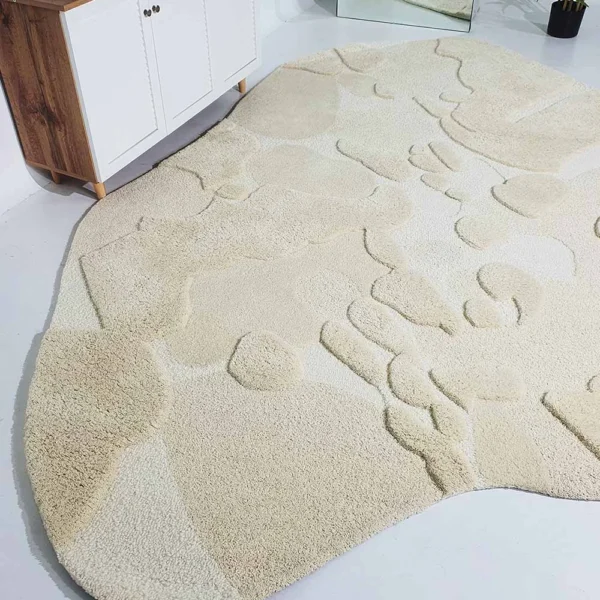 Designer rugs UAE,Eco-friendly rugs Dubai,Boho modern interior décor,Luxury rug delivery in UAE,Custom-shaped wool carpet,Artisanal rugs UAE, Statement rugs for villas,Boho handmade rugs