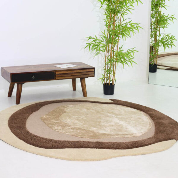 Contemporary custom handmade rug with abstract design in neutral tones by Ramsha Carpets