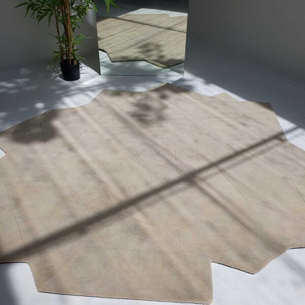 Custom artisanal blend rug handcrafted by Ramsha Carpets, Ideal for villas, apartments, and majlis, Breathable and climate-friendly Eco-friendly artisanal rug