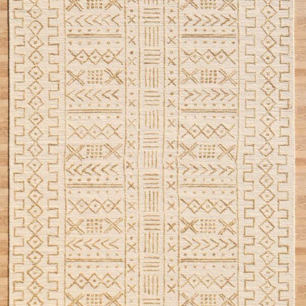 Handcrafted custom designer rug with contemporary artistic patterns, made by Ramsha Carpets using premium materials.