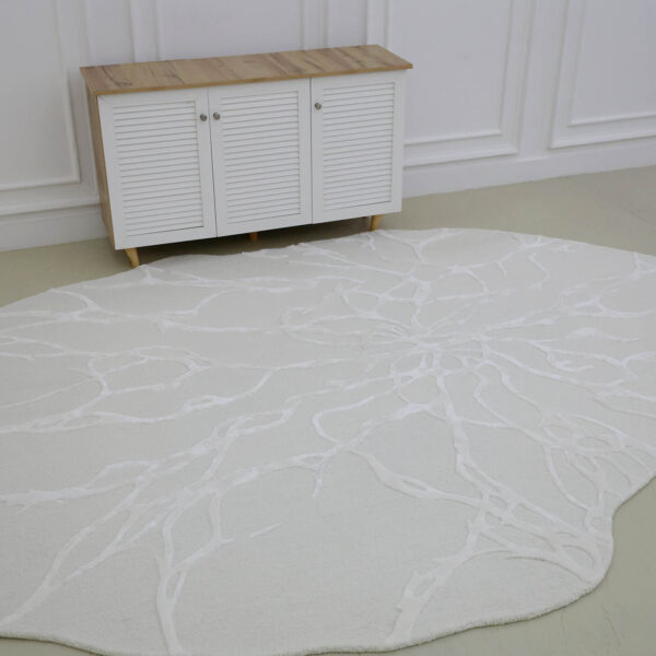 Custom handmade rug with intricate patterns by Ramsha Carpets, perfect for modern and traditional interiors.