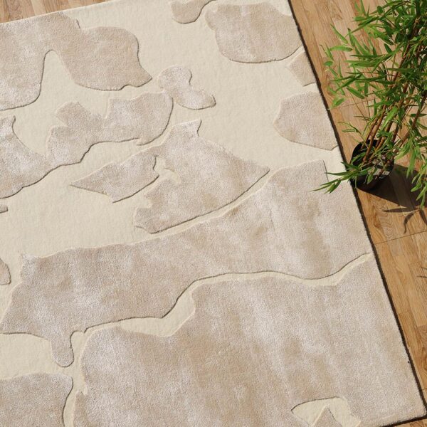 Custom plush high-pile rug handcrafted by Ramsha Carpets, offering a soft and luxurious texture for premium interiors.