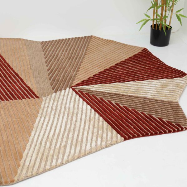 Handmade custom rug with contemporary abstract design by Ramsha Carpets