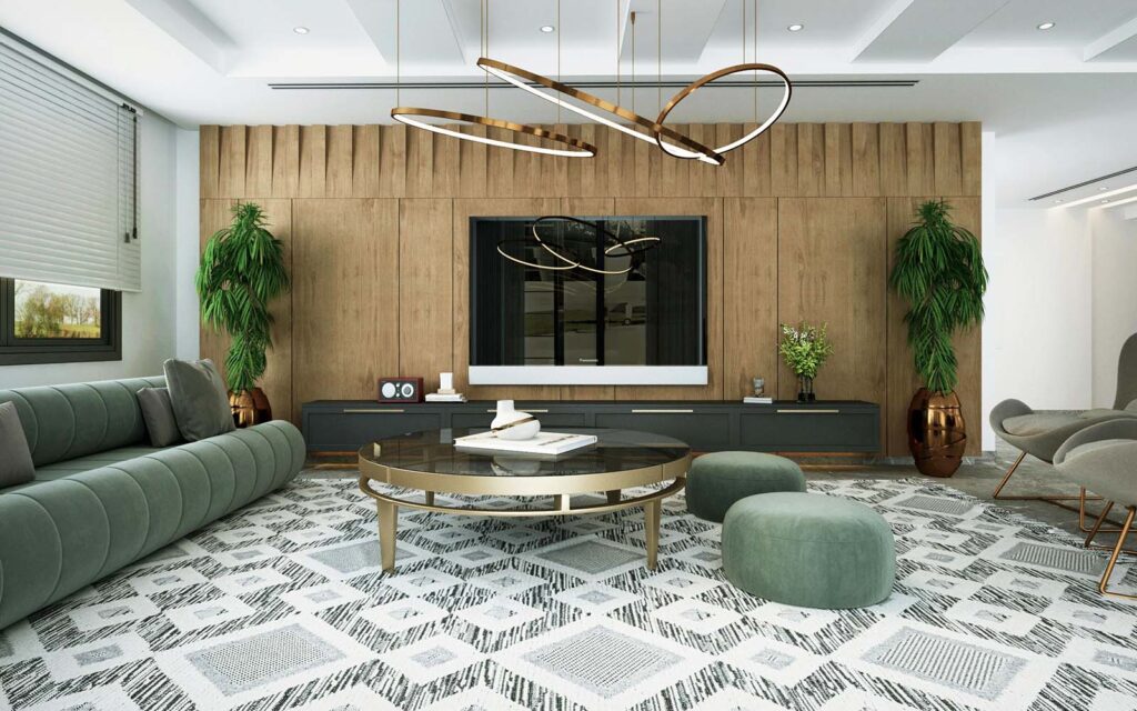 Skilled artisan hand-tufting a custom rug at Ramsha Carpets' production facility