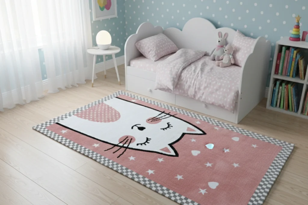 Living room showing ideal rug placement with furniture arranged for balanced flow