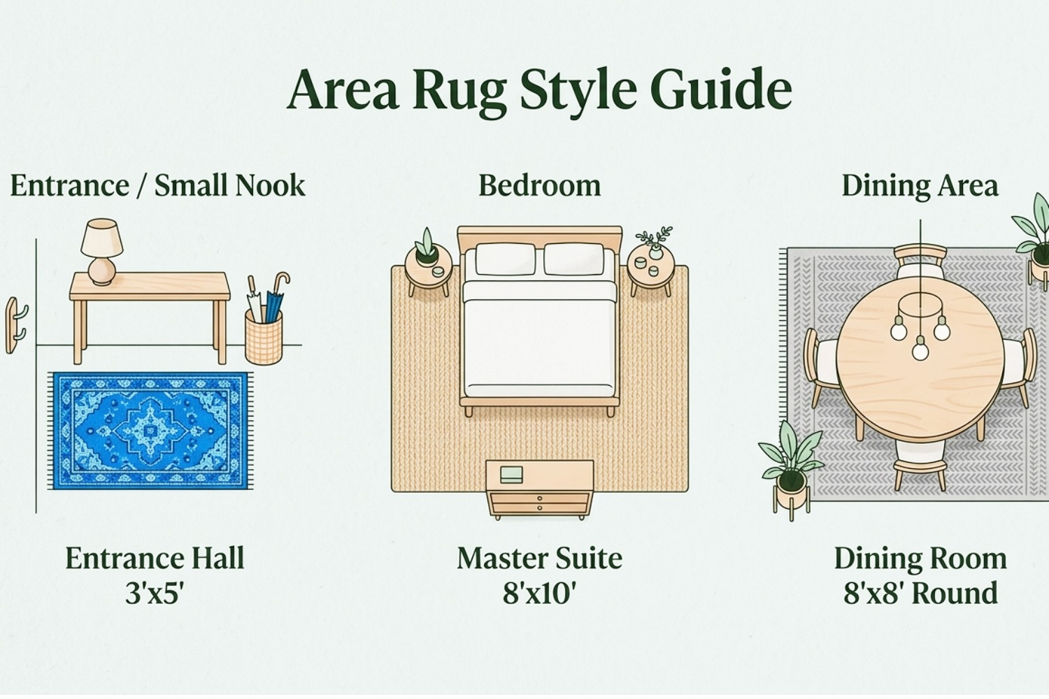 carpet size guide with large rug under living room furniture for balanced interior styling