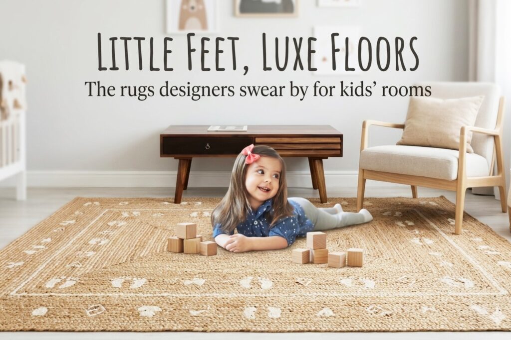 kids room rugs styled in a modern children's bedroom