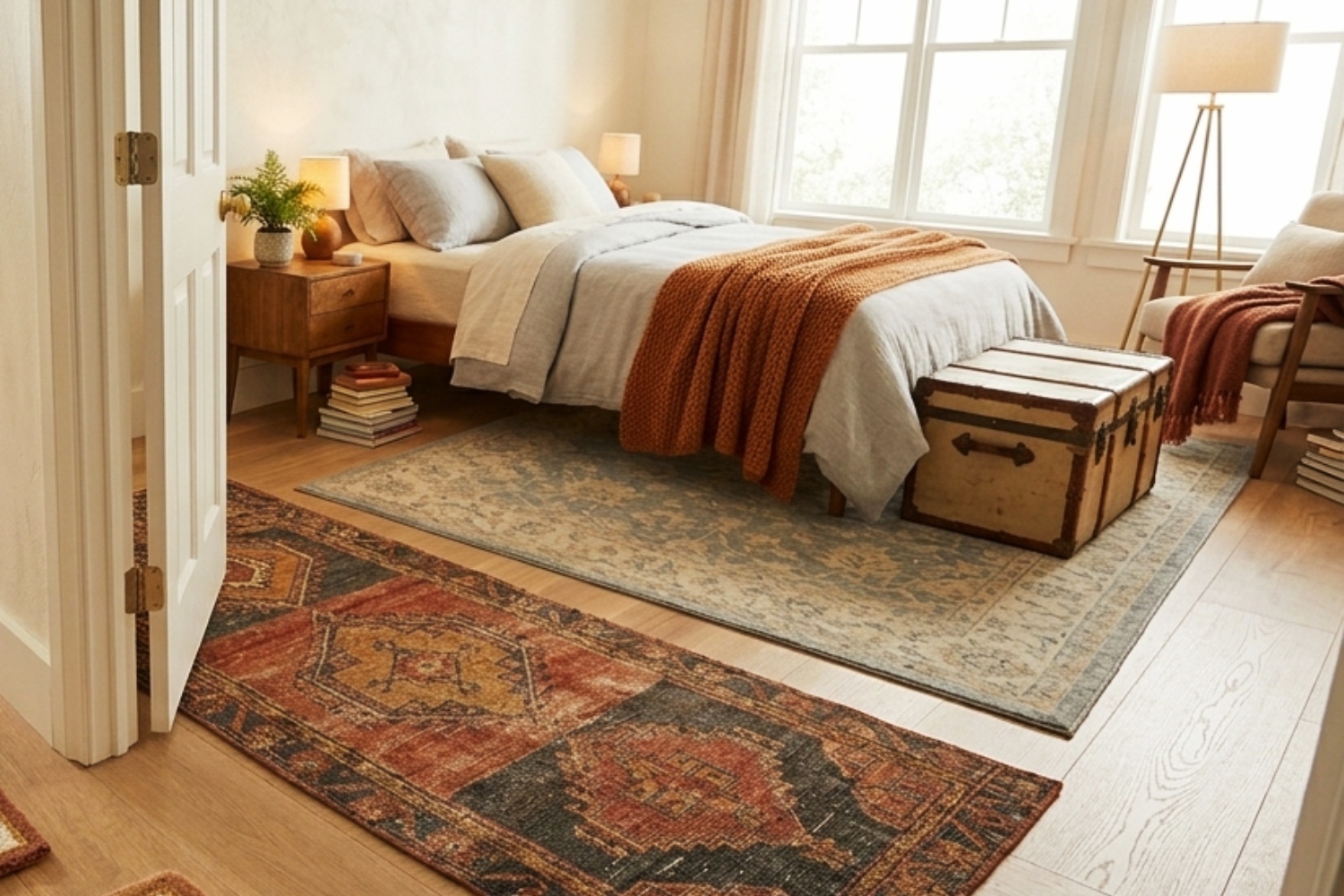 bedroom runner ideas in a modern cozy bedroom